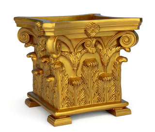 Corinthian Planter with Feet - 17-inch — Deep Gold finish