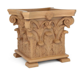Corinthian Planter with Feet - 17-inch — Dusted Sand finish