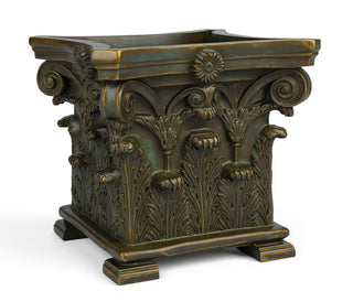Corinthian Planter with Feet - 17-inch — Green Bronze finish