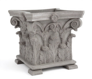 Corinthian Planter with Feet - 17-inch — Limestone finish