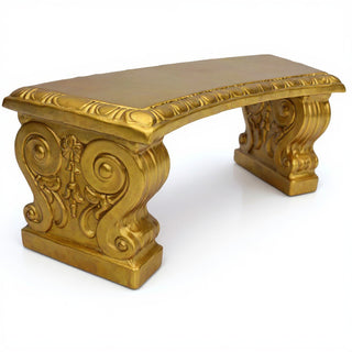 Curved Short Bench — Antique Gold finish
