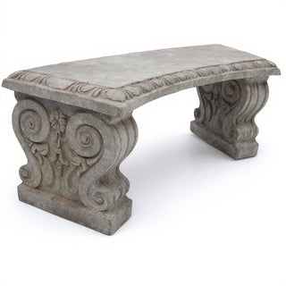 Curved Short Bench — Antique Stone finish
