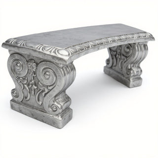 Curved Short Bench — Antique Silver finish