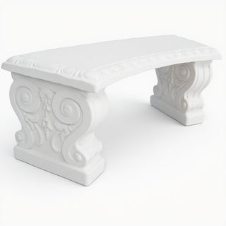 Curved Short Bench — Flat White finish