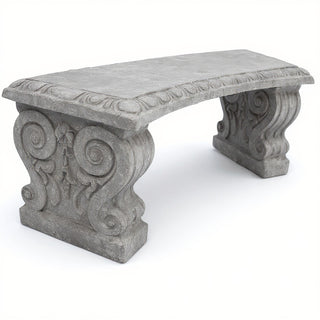 Curved Short Bench — Old Stone finish