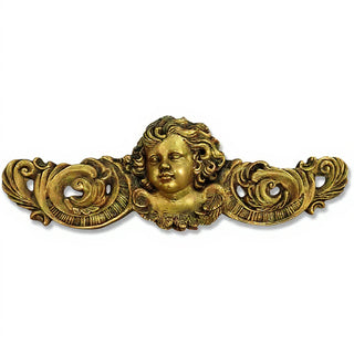 Angelic Scroll Wall Plaque — Antique Gold finish