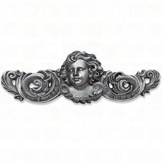 Angelic Scroll Wall Plaque — Aged Silver finish