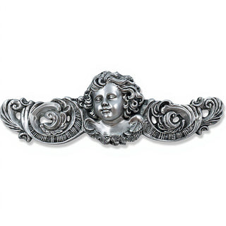Angelic Scroll Wall Plaque — Antique Silver finish