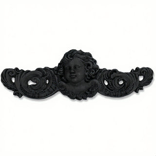 Angelic Scroll Wall Plaque — Dusted Black finish
