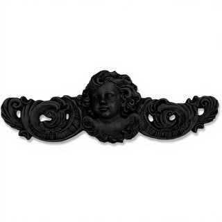 Angelic Scroll Wall Plaque — Flat Black finish