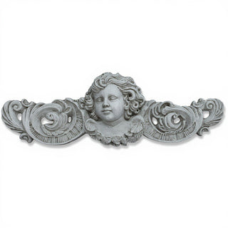 Angelic Scroll Wall Plaque — Limestone finish