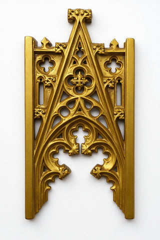 A-Frame Tracery Wall Panel - 46-inch — Antique Gold finish