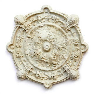 Intorno Medallion Wall Plaque - 35-inch — Antique White finish