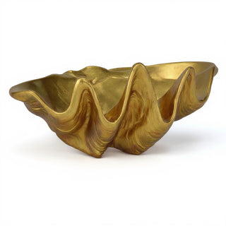 Clam Shell Planter — Antique Gold finish