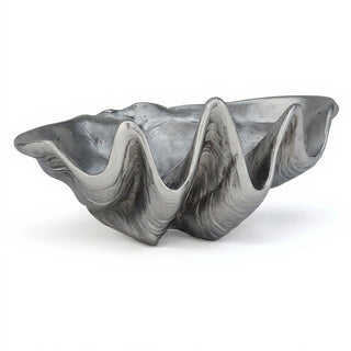 Clam Shell Planter — Antique Silver finish