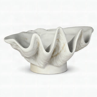 Clam Shell Planter — Antique White finish
