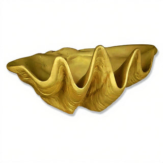 Clam Shell Planter — Deep Gold finish
