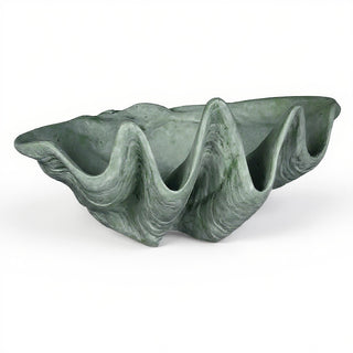 Clam Shell Planter — Mossy Green finish
