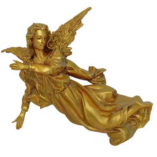 Winged Hanging Angel Wall Angel - 17-inch — Antique Gold finish