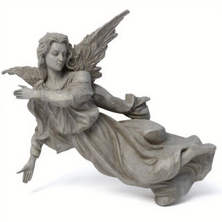 Winged Hanging Angel Wall Angel - 17-inch — Antique Stone finish