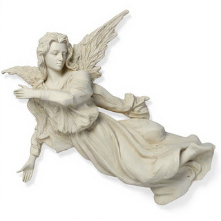 Winged Hanging Angel Wall Angel - 17-inch — Antique White finish