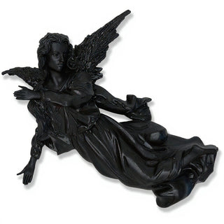 Winged Hanging Angel Wall Angel - 17-inch — Iron finish