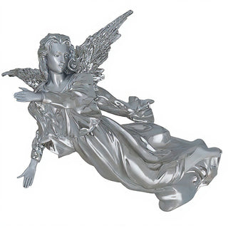 Winged Hanging Angel Wall Angel - 17-inch — Silver finish