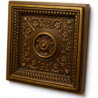 Coffered Ceiling Tile Wall Panel - 24-inch — Bronze finish