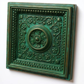Coffered Ceiling Tile Wall Panel - 24-inch — Green Bronze finish