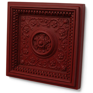 Coffered Ceiling Tile Wall Panel - 24-inch — Rust finish