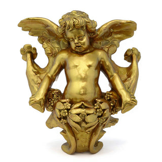 Angel Gliding, Looking Right Wall Plaque - 34-inch — Antique Gold finish