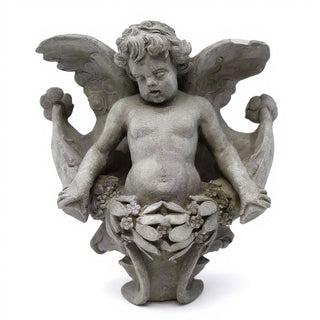 Angel Gliding, Looking Right Wall Plaque - 34-inch — Antique Stone finish