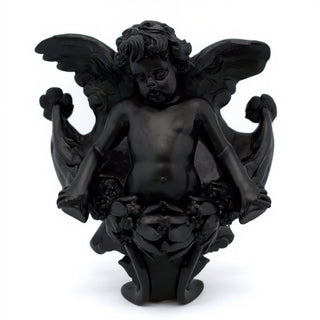 Angel Gliding, Looking Right Wall Plaque - 34-inch — Flat Black finish