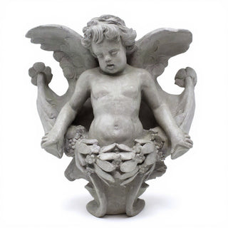 Angel Gliding, Looking Right Wall Plaque - 34-inch — Limestone finish