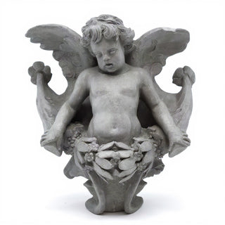Angel Gliding, Looking Right Wall Plaque - 34-inch — Old Stone finish