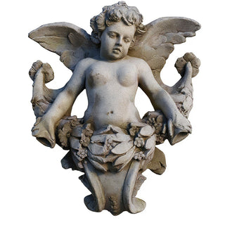 Angel Gliding, Looking Left Wall Piece - 34-inch — Antique Stone finish