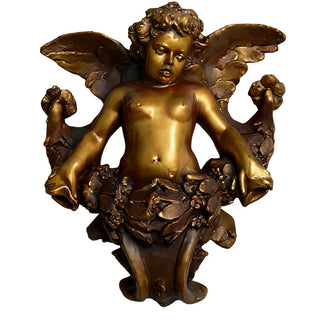 Angel Gliding, Looking Left Wall Piece - 34-inch — Bronze finish