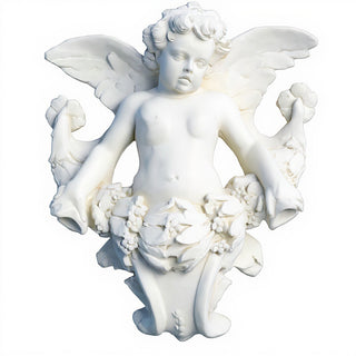 Angel Gliding, Looking Left Wall Piece - 34-inch — Flat White finish
