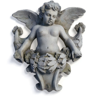 Angel Gliding, Looking Left Wall Piece - 34-inch — Old Stone finish