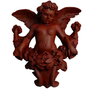 Angel Gliding, Looking Left Wall Piece - 34-inch — Rust finish