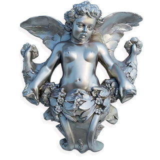 Angel Gliding, Looking Left Wall Piece - 34-inch — Silver finish