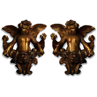Gliding Angels, Left and Right Statue Set - 34-inch — Bronze finish