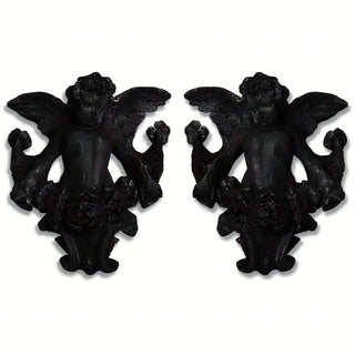 Gliding Angels, Left and Right Statue Set - 34-inch — Iron finish