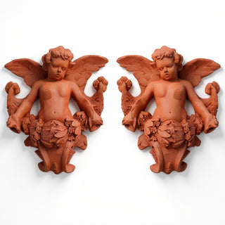Gliding Angels, Left and Right Statue Set - 34-inch — Metro finish