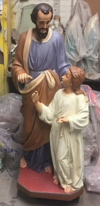 Joseph & Child with Tools Statue - 55-inch - Realistic Color - Hand-Painted
