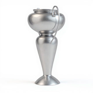 Abraham Urn with Iron Handle Planter - 36-inch — Silver finish