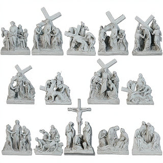 Stations of the Cross (14-Piece Set) Wall Plaques — Old Stone finish