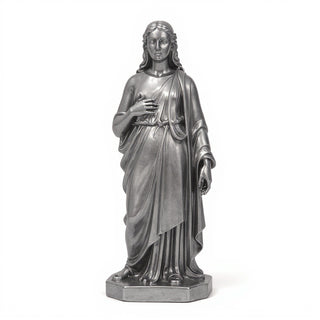Jesus Is Given the Cross Statue — Aged Silver finish