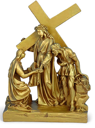 Jesus Meets Veronica Station Statue - 24-inch
