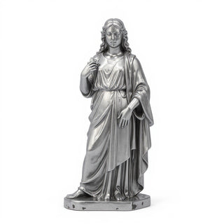 Jesus Falls the Second Time Statue - 25-inch — Antique Silver finish
